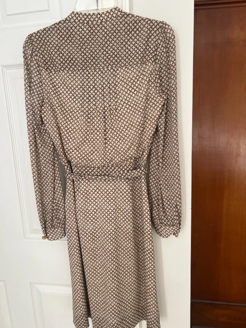 Tory Burch Chiffon Geometric Print Tie Waist Dress Size 2